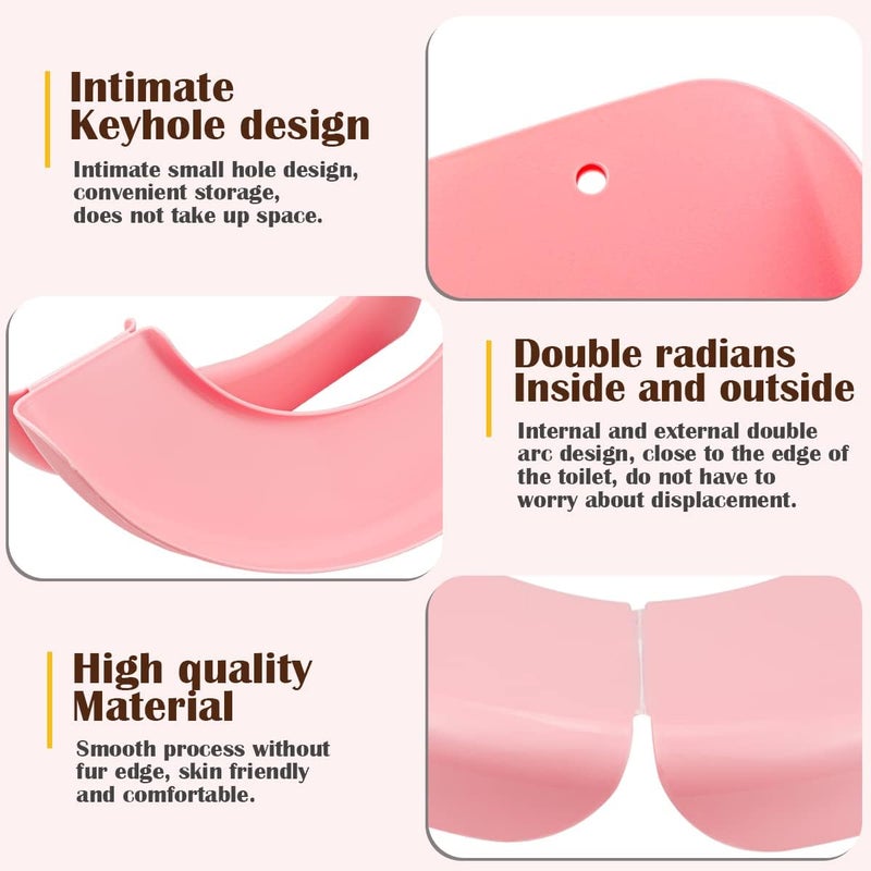 LCJAOF Adult Folding Toilet Seat Pad Plastic Washable Seat Cover with Foldable Design Portable Toilet Cushion for Home, Travel, and Office Use (Pink) - Image 3
